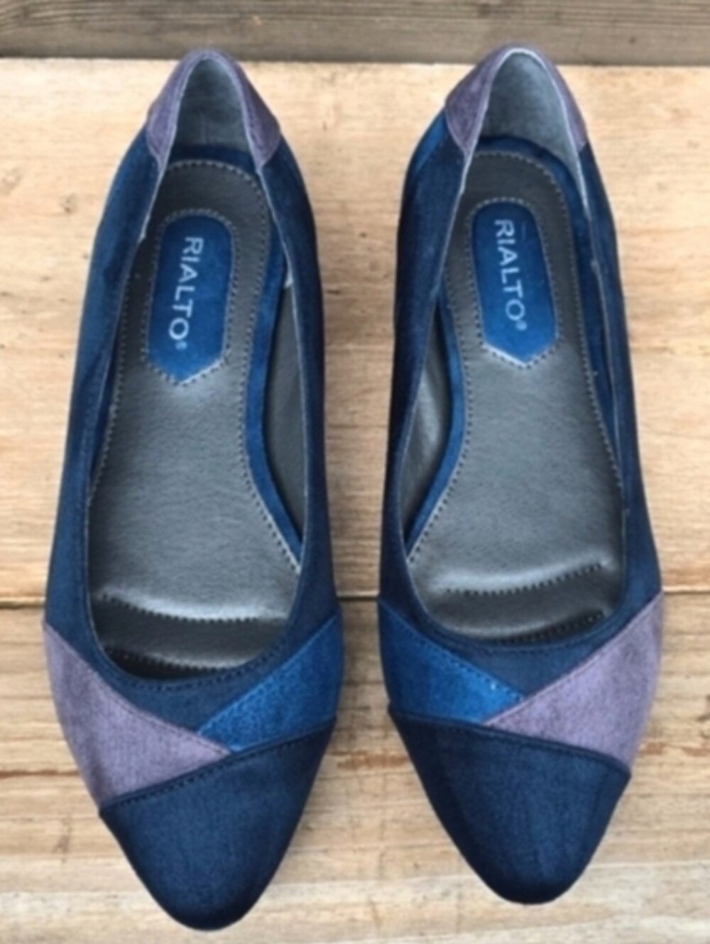 Rialto Autumn Y2K Coastal Revival Colorblock Pointy Toe Comfort Ballet Flat 8.5M